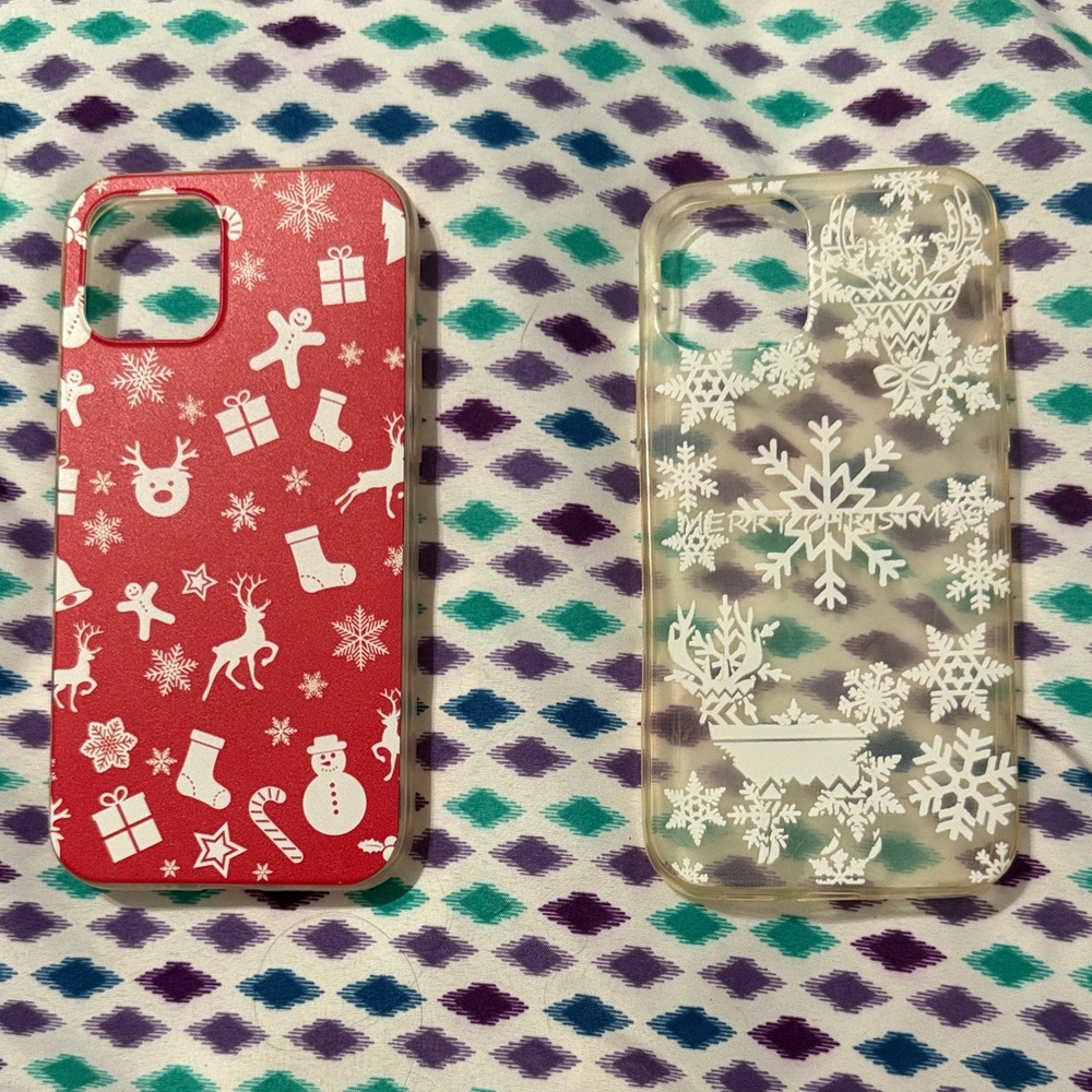 Holiday Themed iPhone 12 Pro Case Set - Red and White
